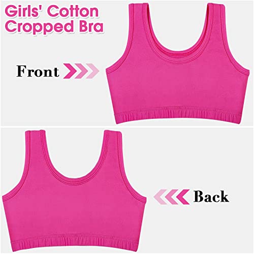 Poroka 12 Pack Girls' Cotton Cropped Bra Intimates Girls' Cami Training Bra Girls Sports Bralette For Little Girls #TOP5