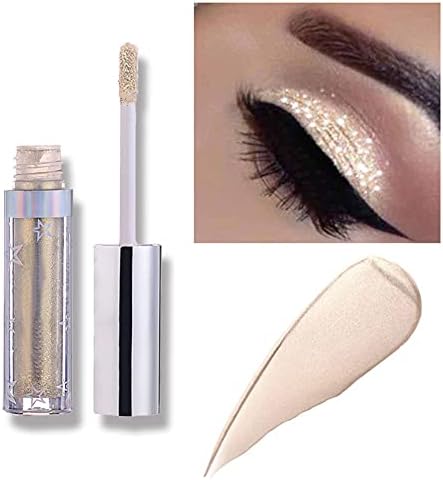 Coalitione Liquid Eyeshadow 12 Colors Long Lasting Waterproof Shining Shimmer Glitter Eyeline liquid Matte Eyeshadow ,Girls Silver Liquid Eyeshadow for Party Festival Makeup Beauty
