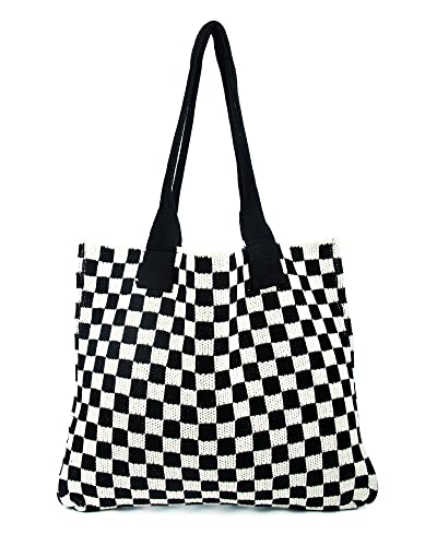 Image of Crochet Tote Bag for Women Large Capacity Shoulder Bag Handbags Knitting Hobo Bag Aesthetic Handmade Weaving