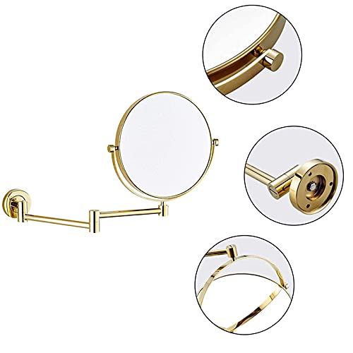 Miroir de maquillage mural en laiton doré chic JCAKES - 8