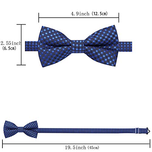 Image of AUSKY 8 PACKS Elegant Adjustable Pre-tied Bow Ties for Men Boys (1&4&5&6&8 Pack for option)