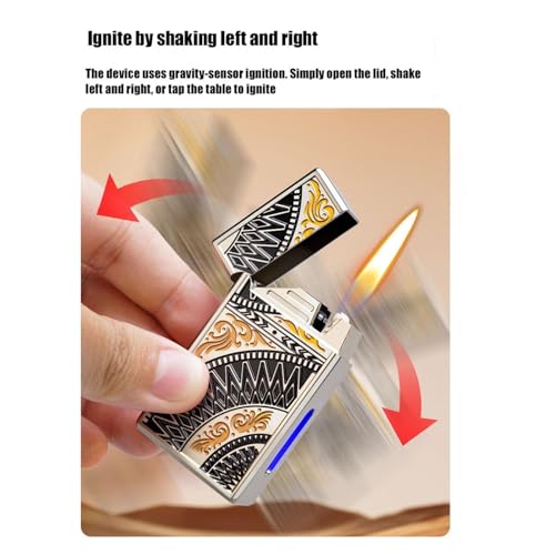 Encendedor metálico recargable con llamas suave y activación por voz miniatura 3