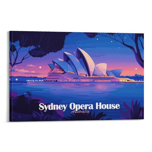 Tableau Sydney Opera House at Night décoration murale salon toile 40x60cm