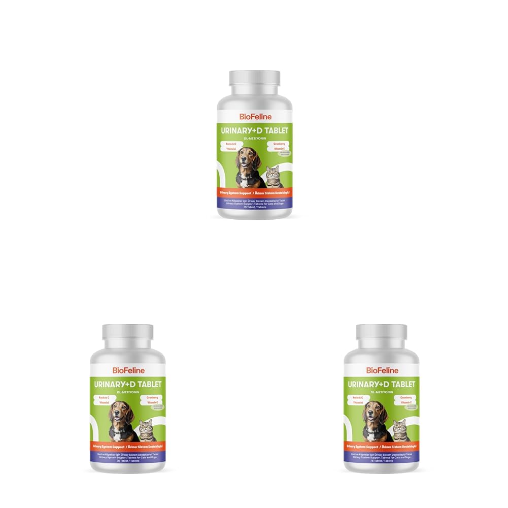 Urinary+D Tablet (Kedi Ve Köpekler İçin İdrar Yolu Düzenleyen Bağışıklık Sistemi Güçlendirici Tablet) (3 paketi)