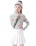 Soneven Girls Long Sleeve Golf Polo Shirts Quick Dry UPF50+ Equestrian Tennis Tops with Thumb Holes for Age 5-16 Years