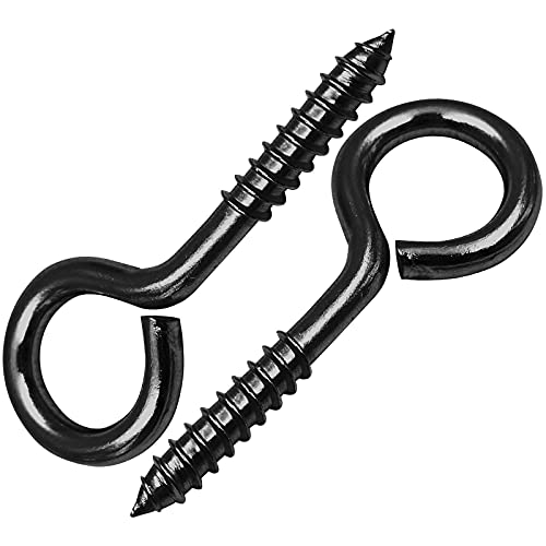 YGAOHF 5 Inch Eye Hooks Screw in Heavy Duty, 500 LBS Capacity, Large Stainless Steel Eye Hooks for Hanging, Black Eye Bolts for Indoor & Outdoor Heavy-Duty Applications - Image 8