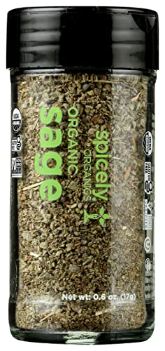 Spicely Organics, Organic Rubbed Sage, USDA Organic, 0.6 Oz (Pack of 3)