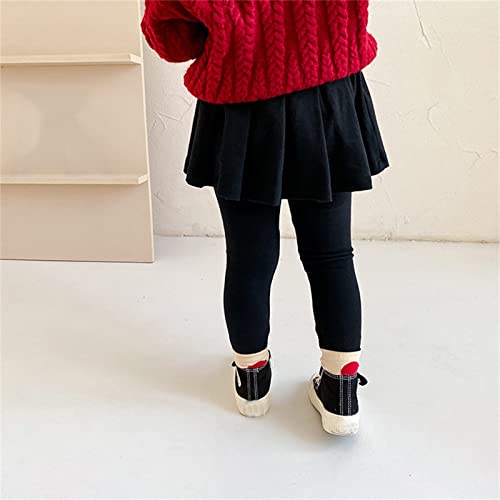 Kids Baby Girls Footless Leggings with Ruffle Tutu Skirt Toddler Stretchy Basic Ankle Length Thermal Tights Skort2