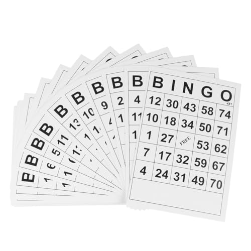 FRCOLOR 60 Piezas Tarjetas de Bingo para Familiar Cartones Troquelados Duraderos de Papel Estucado Entretenimiento Educativo para Adultos