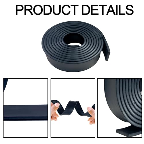 ALLY-MAGIC Gummistreifen Vollgummi Gummiplatte Dichtung Gummidichtung flach Gummimatte Neopren Gummistreifen für Gummidichtung DIY Bodenbeläge Schutz Stoßschutz Rutschfes 1 m×16 mm×4 mm E22-XJMFT