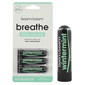 BoomBoom, neusinhalator met aromatherapie (Wintermint -3-pack) Congestieverlichting, verbetert de ademhaling en zorgt voor een fris verkoelend gevoel | Gemaakt met etherische oliën, menthol, eucalyptus en pepermuntolie.