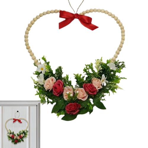 SVCEQZE Coronas del día de San Valentín, decoración de Pared con Corona de Flores | Corona de Flores Artificiales,Corona de decoración del hogar 3D, Decoraciones del día de San Valentín, Corona de