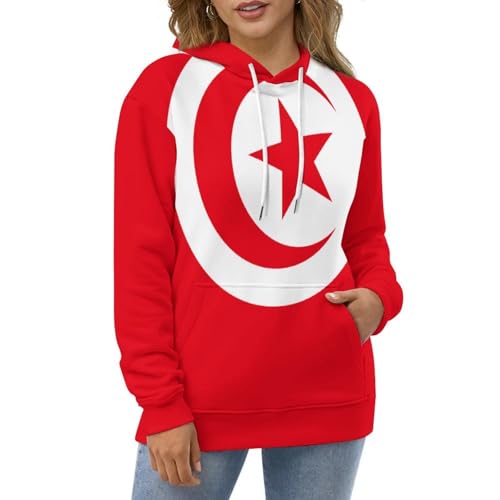 Sweatshirt Tunisie drapeau graphisme 3D pull à capuche unisexe moderne