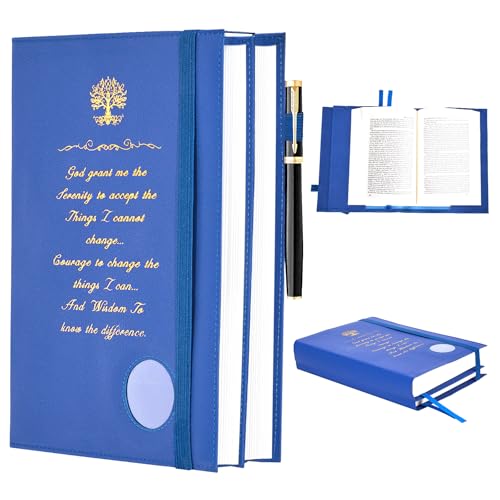 Premium Double AA Big Book Cover PU Leather Book Cover with Coin Holder Perfect for AA Big Book and 12 Steps & 12 Traditions