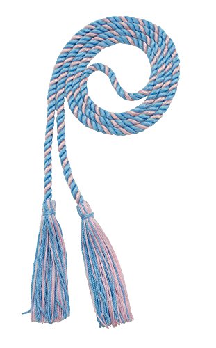 Image of Graduation Honor Cord - LT Blue /LT Pink - Every School Color Available - Made in USA