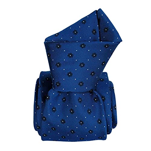 Cravate en pure soie Segni Et Disegni à motifs fleurs Corleone bleues