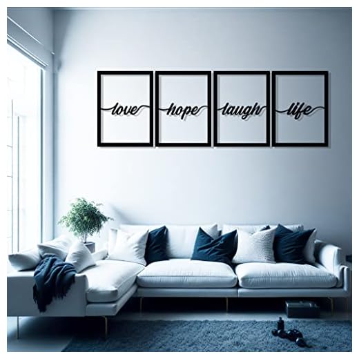 DIGIDU | Cuadro 4 Paneles, Decoracion Hogar, Cuadros Decoracion Salon Modernos, Cuadro Habitacion, Decoracion Pared (4 Paneles, Love)