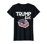 Womens Trump Girl Lips USA Flag Pro Vote For Donald 2020 GOP Gift T-Shirt