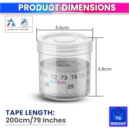 Cinta métrica adhesiva amiciTools 200 cm / 79 in pack 2 miniatura 2