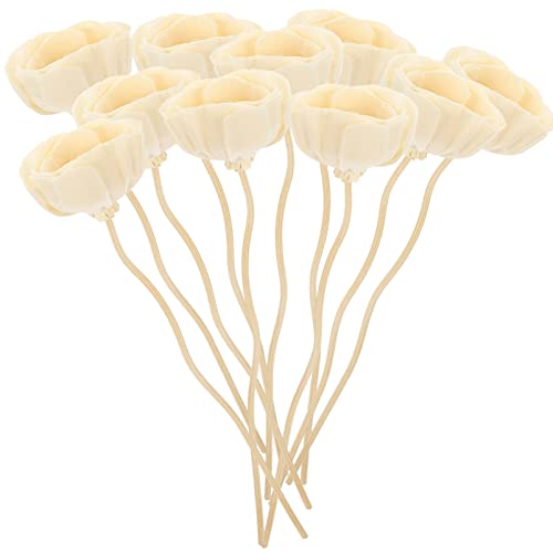 TEHAUX 10pcs Flower Diffuser Sticks Bottle Replacements for Home Decor Scented Oil Diffuser Wands for Spa Yoga Office Bedroom Use Decorative Fragrance Sticks