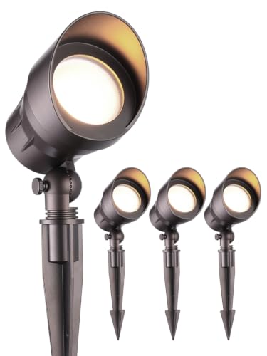 Image of LEONLITE 4-Pack 5W 12-24V Low Voltage LED Spotlight 3000K Oil Rubbed Bronze