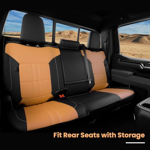 Image of 2019-2026 Chevy Silverado /GMC Sierra Seat Covers, Amber & Black