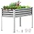 Keten Raised Garden Bed with Legs, 48×24×32in Outdoor Metal Galvanized Elevated Planter Box with Glove, Socket Wrench, Screwdriver for Vegetables, Flower, Backyard, Patio, Balcony (Silver)