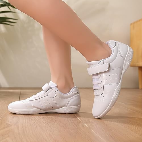 Girl & Youth White Soft Aerobics Shoes Cheerleading Sport Dance Shoes Training Cheer Shoes3
