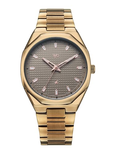 Image of Fastrack Vyb Nimbus with Quartz Analog Grey Dial Khaki Zinc Alloy Strap Watch for Men - FV30043QM02W