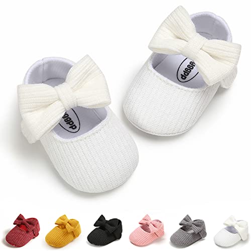 Image of QWZban Baby Shoes Mary Jane Flats Non Slip Soft Sole Infant Toddler Sneakers First Walkers Party Christmas Dress Shoes