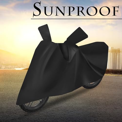 Image of Auto Hub Waterproof Bike Body Cover for Activa All Models, Dustproof, UV Protection, Belt Buckle - Black