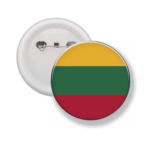 Button Mit Stift 58 MM - Flagge Litauen, 58mm, Kunststoff