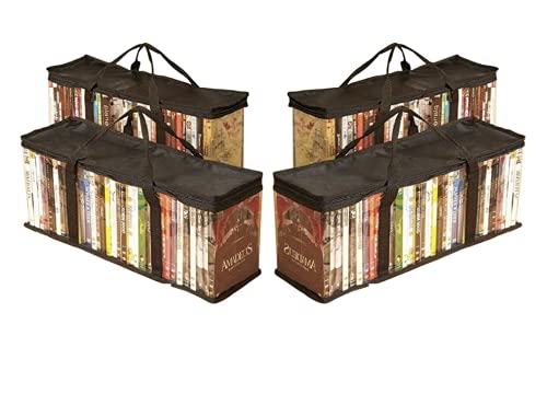 Globalis Portable DVD Storage Bag, 4-Pack Stores 40 DVDs Each Bag Globalis Portable DVD Storage Bag, 4-Pack Stores 40 DVDs Each Bag