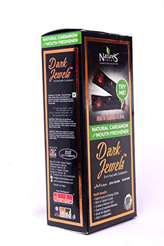 Image of Nature's Treat Dark Jewels Natural Cardamom Mouth Freshener | 50 Ct | 3.17 oz | 90gm | Pack of 2