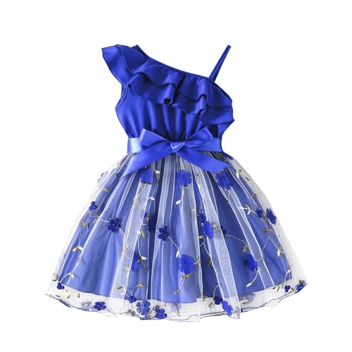 Girls Dresses Summer Casual Tulle Tutu Sundress Ruffle One Shoulder Beach Party Dress Fashion Toddler Baby Kids