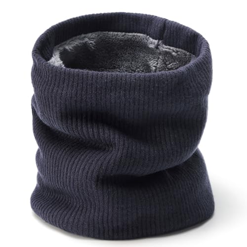 BARFULKER Winter Halsschlauch Herren Damen Halswärmer Halstuch Gesichtsschal, Schlauchschal Halswärmer Gesichtsschal Fleece Loop Schal Winddichte Gesichtsmaske, Marineblau