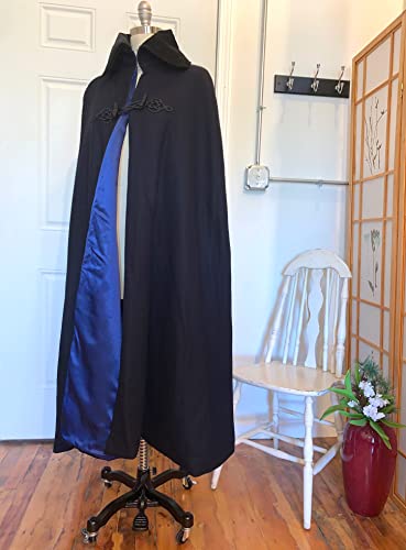 Blue Wool Boat Cloak, FDR Naval Marine Cloak Cape with Velvet Collar and Lined in Satin - Made by Order in New Hampshire2