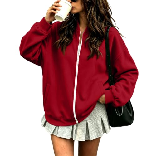 Fleece Full Zip Jacket Women Casual Work Office Sweatshirts No Hood - image 1