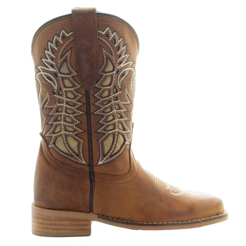 Soto Boots Kid's Square Toe Boots, Geniune Leather Kid's Cowboy Boots, Toddler Western Boots, K3007 (,)4