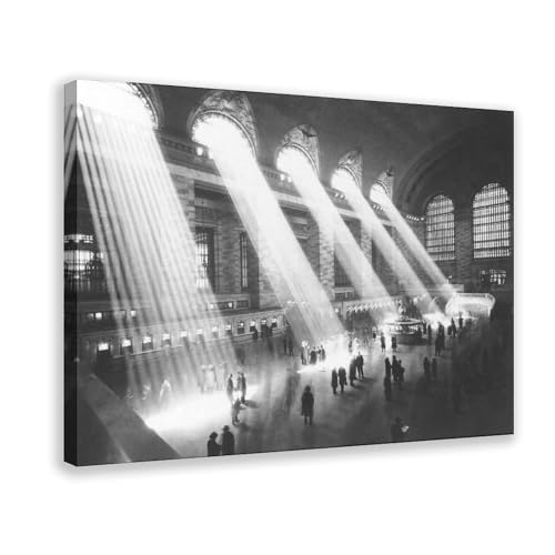 Toile New York avec cadre à suspendre - Décoration murale Grand Central prête à poser