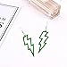 YUNXI Multicolor Acrylic Exaggerated Light Weight Party Women Lightning Bolt Dangle Earrings Accessories Jewelry Neon Accessories 80s (Green)