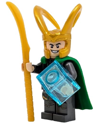 LEGO Superheroes Loki Minifigure with Staff and Tessaract