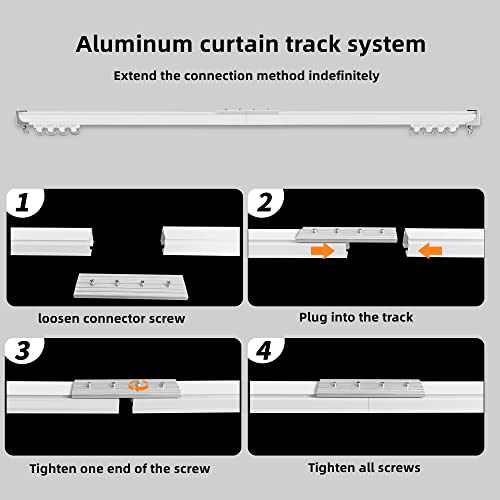 Curtain Track Ceiling Mount Heavy Duty Curtain Tracks Rods System Room Divider Partition Curtain Ceiling Rails Clips Hooks Sliding Shower-Ceiling Track 9 Ft White. #TOP2