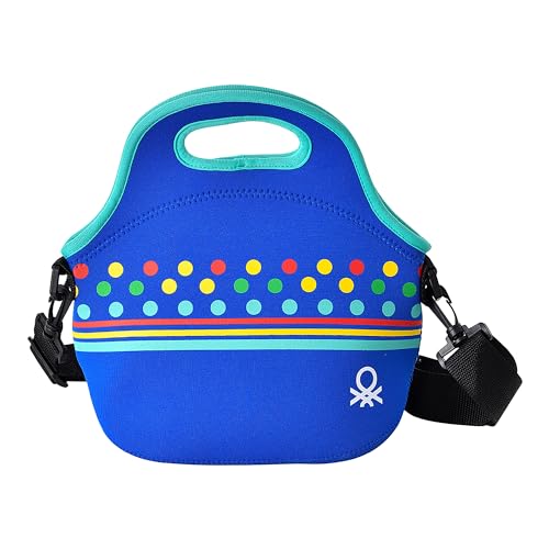 Bolsa de almuerzo en neopreno de color azul kids Benetton.