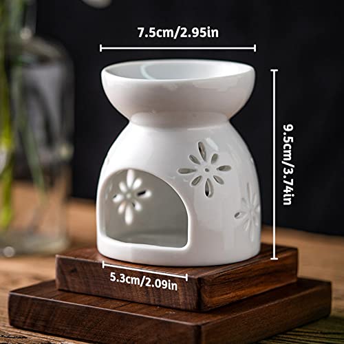 Cisolen Keramik Duftlampe Räuchergefäß Aroma Diffuser Teelichthalter Öl Brenner Aromalampe Kerzenhalter Aroma Lampe Teelicht öl Aromabrenner für Schlafmittel Entspannung Meditation Verwendet