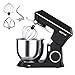 Impastatrice Planetaria 1400W 7L, WESTWE Planetaria Professionale,impasti fino a 2,5kg,ciotola in acciaio inossidabile, gancio per impastare, frusta per dolci paraspruzzi,6Velocità(Black)