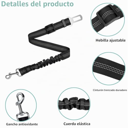 Miniatura 3 de Cinturón Seguridad Perro,Cinturón Seguridad Para Cachorro,Arnés Perro Coche Con Elástica Perros Correa Seguridad Para Grande, Mediano Y Pequeño Perros Gatos
