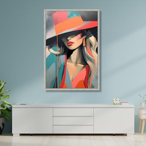 Toile portrait femme moderne art abstrait 40x60cm decoration - 3