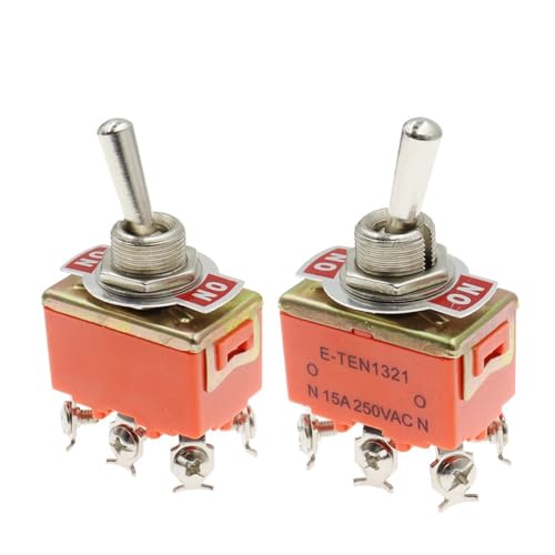 Interruptor de palanca E-TEN1321 de 6 pines ON-ON 15A y 250V para control eléctrico