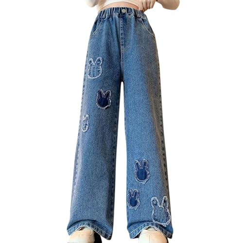 Jeans décontracté ample pour filles de 5 à 15 ans style streetwear - 4